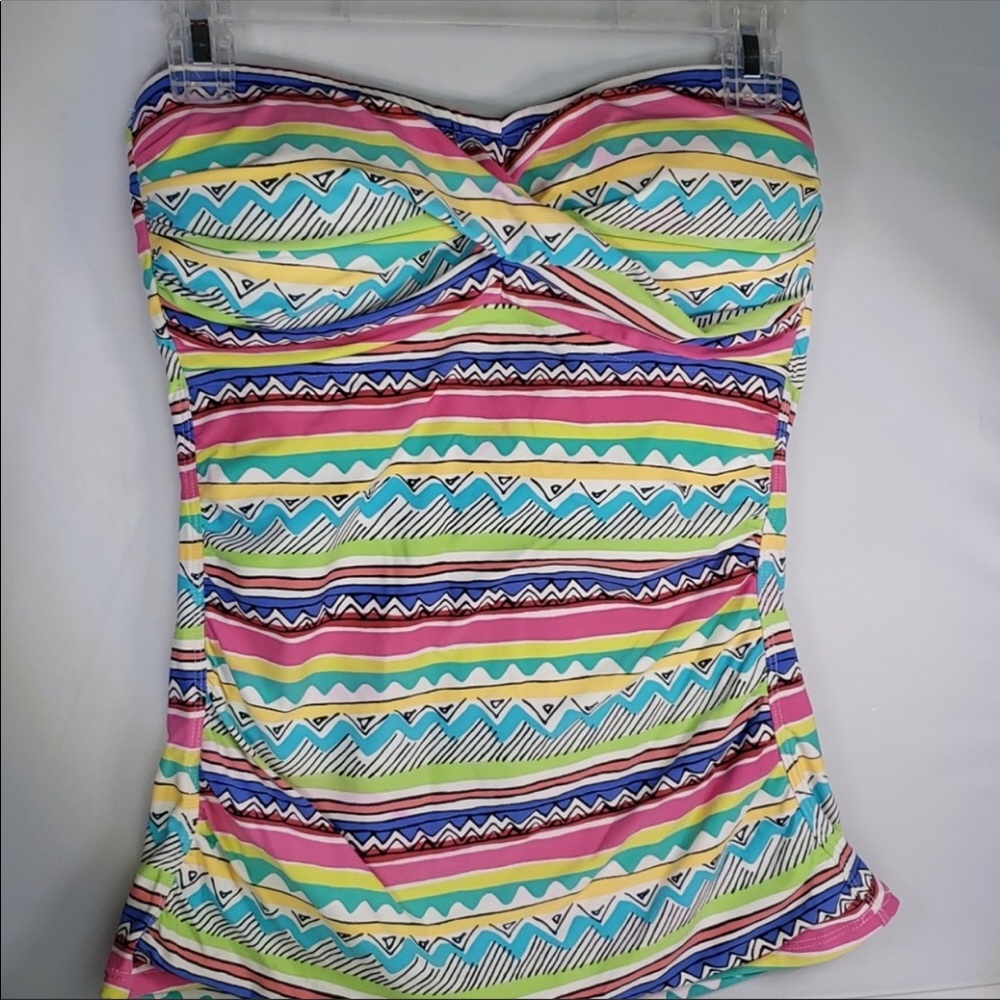 Anne Cole XL Front-Twist Ethnic Stripe Tankini Top